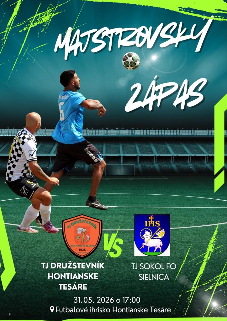 Futbalový zápas 31.&nbsp;05. 2026